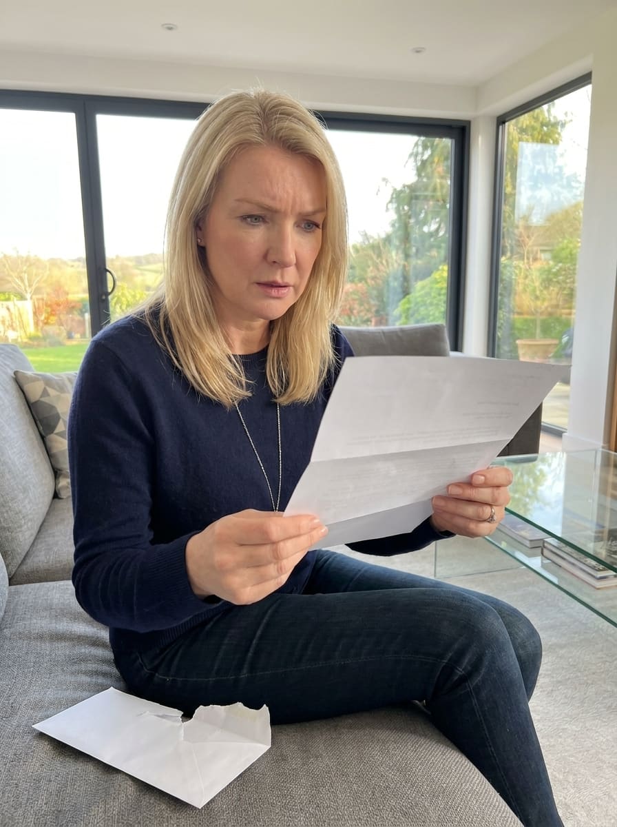 Person reviewing a personal legal letter